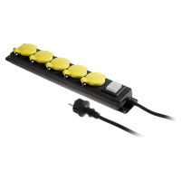 Przedłużacz warsztatowy 5x230V IP44 H05RR-F 3G1,5 5m PS-570WS/44/1,5/5 | W-99488 Plastrol