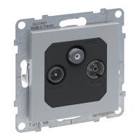 Gniazdo TV-R-SAT przelotowe 14 dB, aluminium, Suno | 721368 Legrand