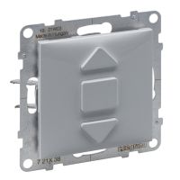 Przyciskowy łącznik rolet 6 A 250 V 3 pozycyjny: góra, dół, aluminium, Suno | 721338 Legrand