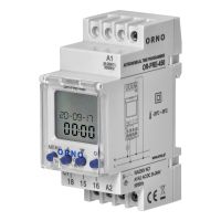 Programator czasowy elektroniczny, 100 programów, 3 języki menu, 1 wyjśćie przekaźnikowe 16A/230V, s | OR-PRE-450 Orno