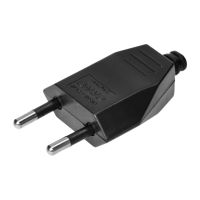 Wtyczka płaska bez uziemienia, 2,5A, 250V, czarny poliwęglan (zestaw 50szt) | OR-AE-13241/B/50 Orno