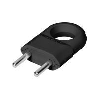 Wtyczka euro płaska 2P, z uchem, czarny (zestaw 48szt) | OR-AE-13260/B/50 Orno