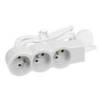 Przedłużacz STANDARD 3X2P+Z, z przewodem 1,5m 3x1,0mm2 biały/jasnoszary | 049470 Legrand