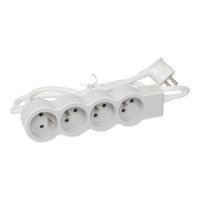 Przedłużacz STANDARD 4X2P+Z, z przewodem 3,0m 3X1,5mm2 biały/jasnoszary | 049490 Legrand