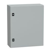 Obudowa Spacial CRN z drzwiami pełnymi, bez płyty montażowej, H600xW500xD200 IP66 IK10 RAL7035 | NSYCRN65200 Schneider Electric