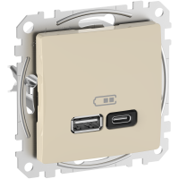 Gniazdo ładowania USB A+C 45W PD, beżowe | SDD112404 Schneider Electric