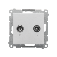 Gniazdo antenowe R-TV zakończ 10dB do gniazd przelot moduł 1xWejście 5÷862MHz Aluminium mat Simon 55 | TAZ.01/143 Kontakt Simon