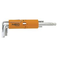Klucze sześciokątne, długie, kuliste 2-10 mm, zestaw 8 szt. | 09-523 NEO TOOLS