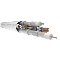 Kabel multimedialny tc'multikabel-PRO (2xRG-6CU TRISHIELD/ 2xUTP kat.6 / 1xFTTH-2J-SM) 500m BĘBEN | 27284 Elpio