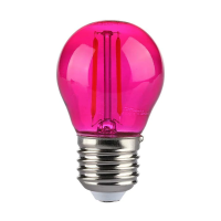 Żarówka LED V-TAC 2W filament E27 kulka G45 kolor VT-2132 Kolor Różowy 60lm | 3800157684026 LED EUROPE