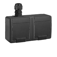 Gniazdo natynkowe podwójne z uziemieniem 2x2p+z poziom IP65 antracytowy, AQUANT 2K | 5042-67 Elektro-Plast Nasielsk