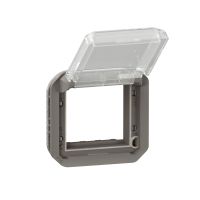 Adapter Arteor/Mosaic z przeźeoczystą klapką mechaniczną 70,5x70,5mm antracyt, NOWE PLEXO 55 | 069880L Legrand