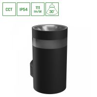 Oprawa na elewację TORRE RING 9W CCT 3000/4000/6000K IP54 99x78x156mm czarna okrągła jednokierunkowa | SLI003025CCT_PW Wojnarowscy