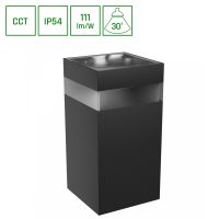 Oprawa na elewację TORRE RING 9W CCT 3000/4000/6000K IP54 99x78x156mm czarna kwadrat jednokierunkowa | SLI003027CCT_PW Wojnarowscy