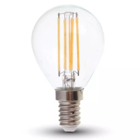 Żarówka LED V-TAC 6W filament E14 kulka P45 VT-2466 2700K 600lm | 3800157659239 LED EUROPE