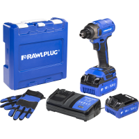 Zakrętarka udarowa 18V 210 Nm 2 akumulatory 5,0 Ah ładowarka 6,5 A walizka RawlCase | R-PID18-XL2 Rawlplug