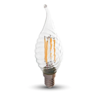 Żarówka LED V-TAC 4W filament E14 twist świeczka płomyk VT-1995 3000K 400lm | 3800157683630 LED EUROPE