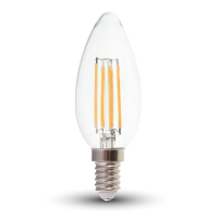 Żarówka LED V-TAC 4W filament E14 świeczka VT-1986 4000K 400lm | 3800157683487 LED EUROPE