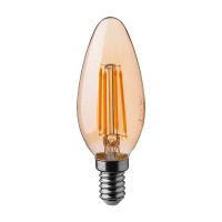 Żarówka LED V-TAC 4W filament E14 świeczka bursztyn VT-1955 2200K 350lm | 3800157683647 LED EUROPE