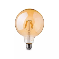 Żarówka LED V-TAC 6W filament E27 kula glob G125 bursztyn VT-1956 2200K 550lm | 3800157683951 LED EUROPE