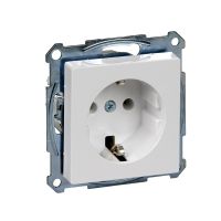Gniazdo wtykowe Schuko, zaciski bezśrubowe, biały active, połysk, system M | MTN2301-0325 Schneider Electric