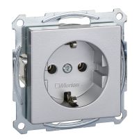 Gniazdo wtykowe Schuko, zaciski bezśrubowe, aluminium, system M | MTN2301-0460 Schneider Electric