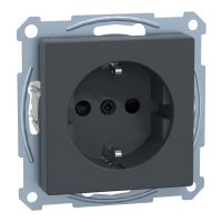 Gniazdo wtykowe Schuko, z przesłoną, zaciski bezśrubowe, antracyt, system M | MTN2300-0414 Schneider Electric