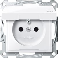Gniazdo z/u przesłony, bezśrubowe klapka biała IP44 B.A. System M | MTN2514-0325 Schneider Electric