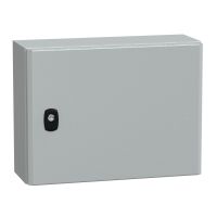 Obudowa wisząca Spacial S3D drzwi gładkie b/pł. mont 300x400x150 (WxSxG) IP66 IK10 RAL7035, Spacial | NSYS3D3415 Schneider Electric