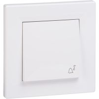 Przycisk dzwonka z ramką 10AX250V IP44 zaciski bezgwintowe biały, Asfora | EPH0800221 Schneider Electric