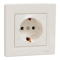 Gniazdo pojedyncze SCHUKO z ramką, kremowe | EPH2900123 Schneider Electric