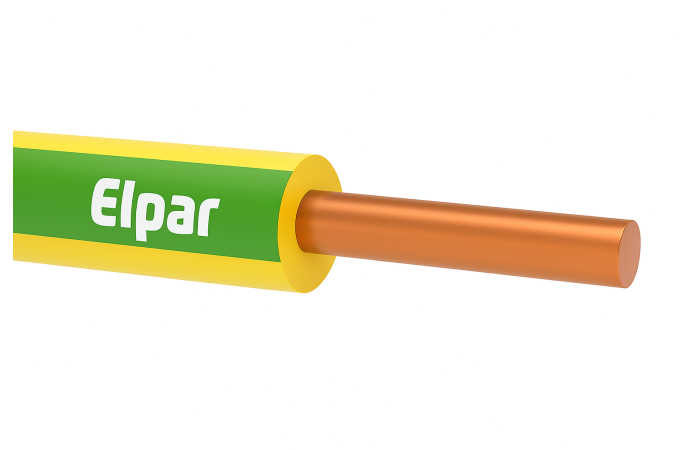 Przewód instalacyjny H05V-U (DY) 1,0 300/500V, żółto-zielony KRĄŻEK | 5901854404233 Elpar