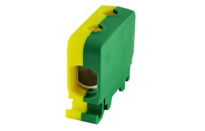 Złączka szynowa gwintowa Al/Cu 1,5-50mm2 TS35 1-tor 2-otw, żółto-zielona, ZGG1x1,5-50z-g | 84285009 Simet