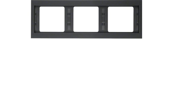 Ramka potrójna, pozioma, antracyt mat, lakierowany, K.1 | 13737006 Hager