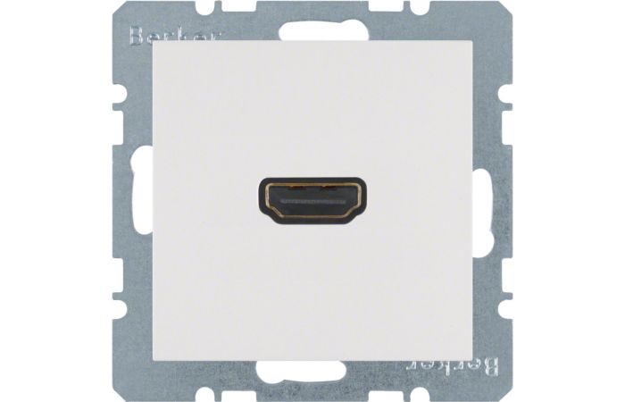 Gniazdo HDMI z przyłączem 90st., biały, połysk, B.x/S.1 | 3315438989 Hager