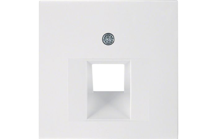 Płytka czołowa do gniazda przyłączeniowego UAE 1-kr komputerowego i telefonicznego, biały, połysk | 5314078989 Hager