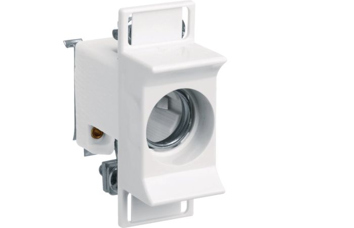 Gniazdo bezpiecznikowe ceramiczne D02/1 E18 1P 3268VR 63A 400VAC TS35 zaciski jarzmowe 25mm2 | LD02K63-1SS Hager