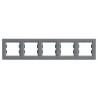 Ramka pięciokrotna, pozioma, stal, Asfora | EPH5800562 Schneider Electric