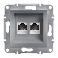 Gniazdo komputerowe RJ45 2x kat.6 UTP bez ramki stal, Asfora | EPH4800162 Schneider Electric