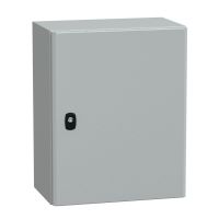 Obudowa wisząca Spacial S3D drzwi gładkie z pł. mont. 500x400x250 (WxSxG) IP66 IK10 RAL7035, Special | NSYS3D5425P Schneider Electric
