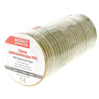 Taśma izolacyjna T PVC 19X20, żółto-zielona | TPVC_19-20-ZOLTOZIELONA/1 Erko