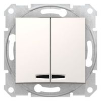 Łącznik świecznikowy z podświetleniem LED 10AX/250V kremowy, Sedna | SDN0300323 Schneider Electric