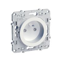 Gniazdo pojedyncze z/u (DIY) z przesłonami, biały, Odace | S52D059 Schneider Electric