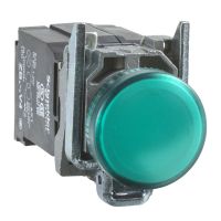 Wskaźnik świetlny zielony żarówka BA9s 110-120V metalowy typowa soczewka Harmony XB4 | XB4BV33 Schneider Electric