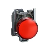 Wskaźnik świetlny czerwony Fi-22mm zwykła soczewka zintegrowana LED 110-120V Harmony XB4 | XB4BVG4 Schneider Electric