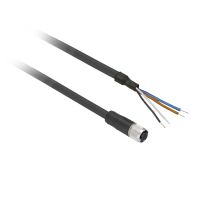 Złącze wtykowe żeńskie M12 proste DŁ.5M 4PIN | XZCP1169L5 Telemecanique Sensors
