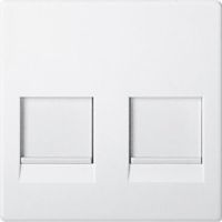 Płytka centralna podwójna z wbudowaną klapką do gniazdek modułowych, Merten, System M, biały polarny | MEG4562-0419 Schneider Electric