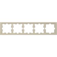 Ramka Merten D-Life pięciokrotna, piasek sahary | MTN4050-6533 Schneider Electric