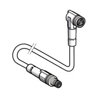 Kabel łączący OsiSense XZ proste męskie M8 3 piny kolankowe żeńskie M8 3 piny PUR 1m | XZCR2706037R1 Telemecanique Sensors
