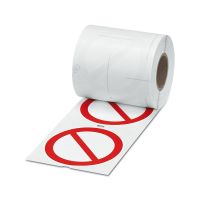 Tabliczka zakazu PML-P100 (D100)R, w rolce, wstępnie zadrukowana, czerwono-biała | 1014226 Phoenix Contact